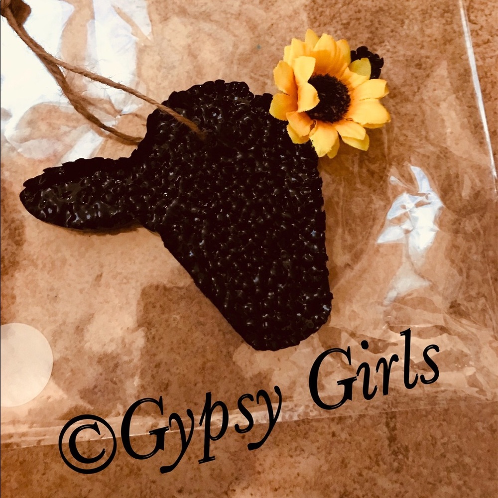 Cowhead With sunflower Car Freshies